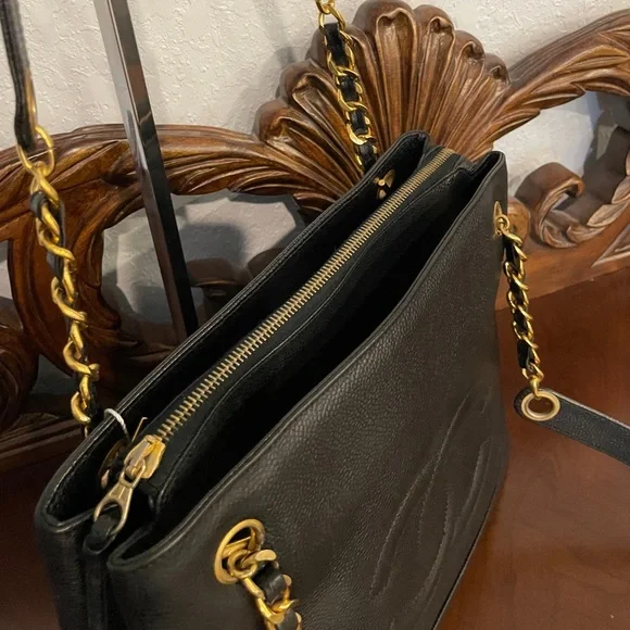 SOLD Chanel Vintage Timeless Chain Shopping Tote Shoulder Bag Caviar Leather - Picture 5 of 17